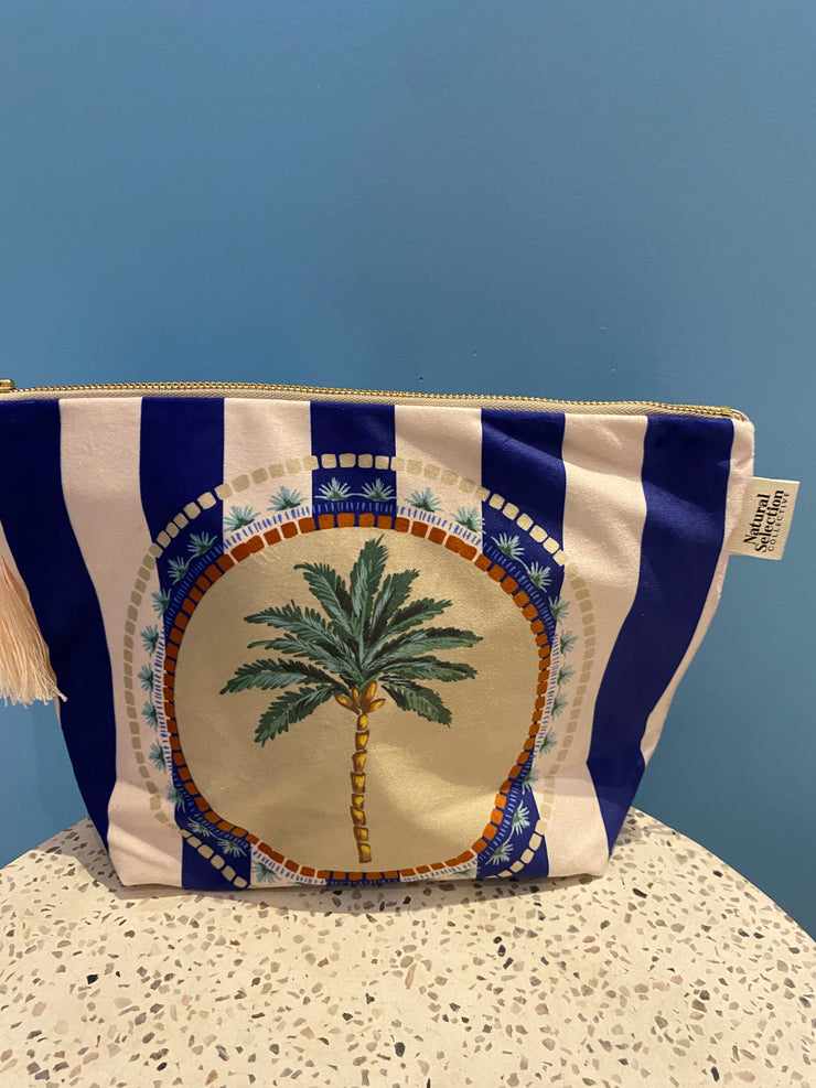 Bay Palm - Velvet Makeup Bag