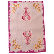 Tea Towel - Single Pink Lobster - Elizabeth Summer