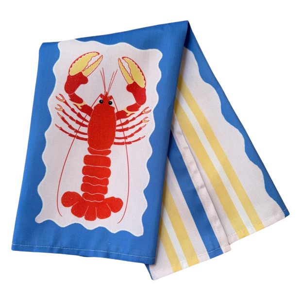 Tea Towel - Large Blue Lobster - Elizabeth Summer