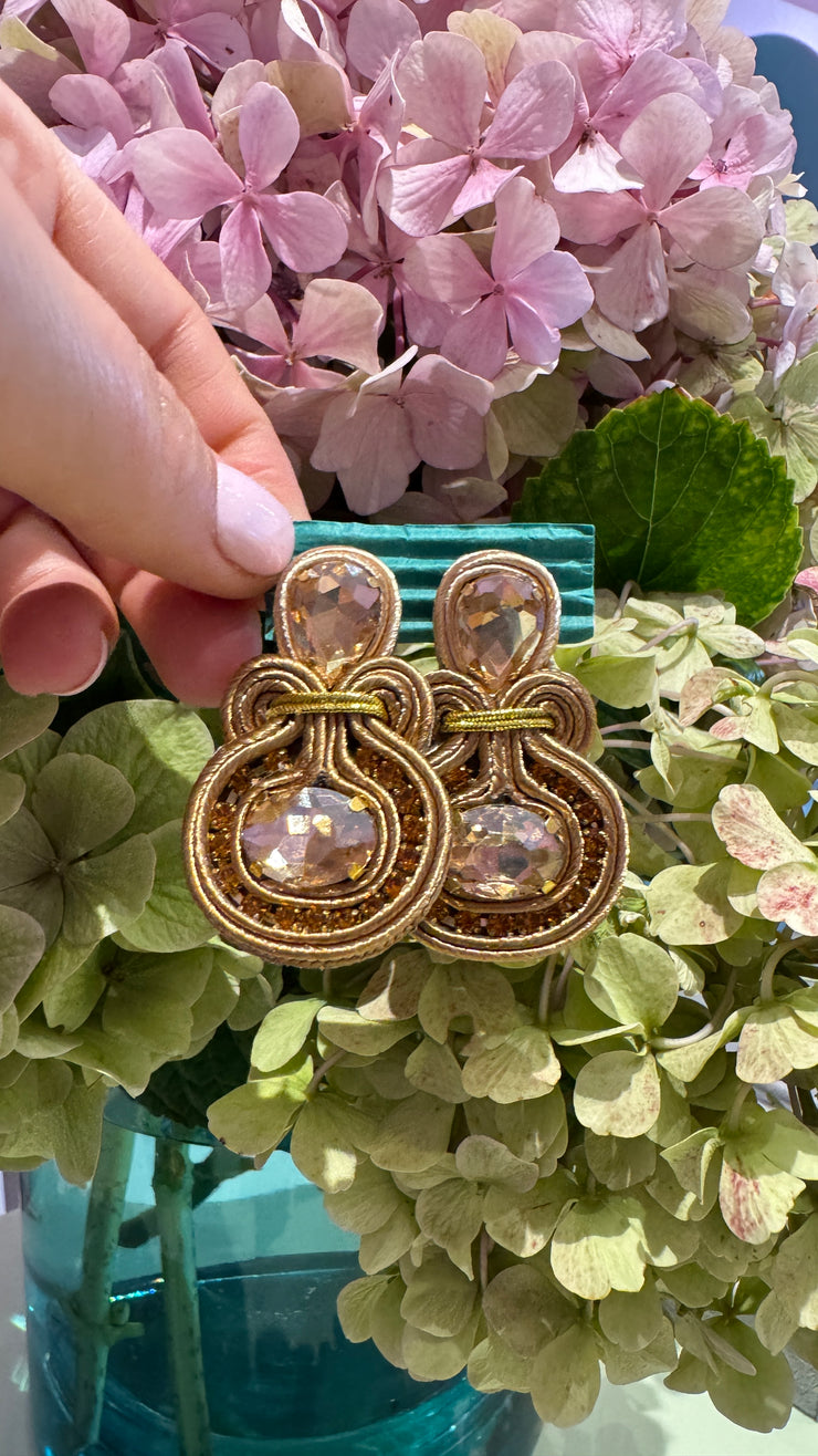 South American Earrings - Small Round - Bronze & Gold