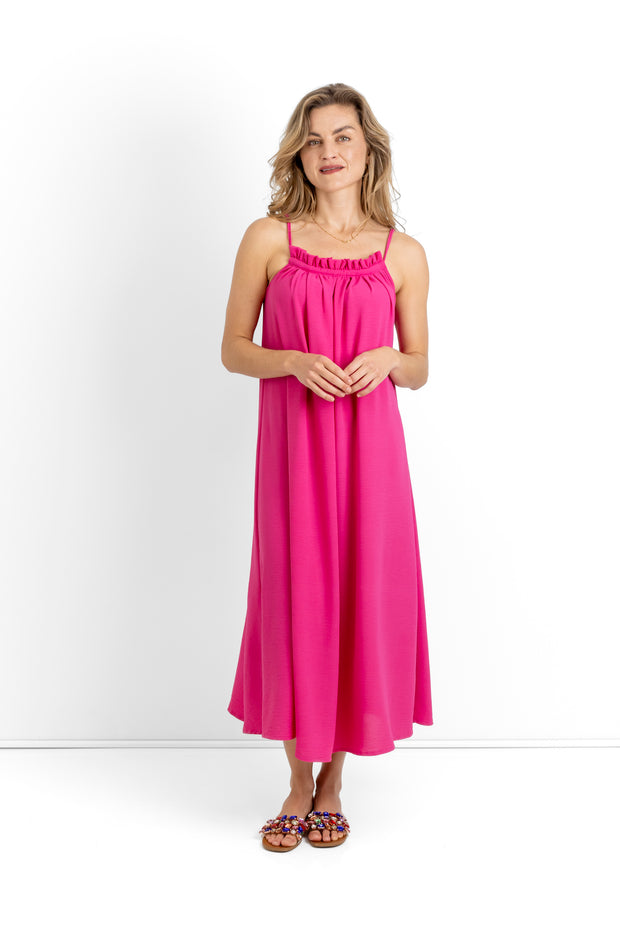 Slick - Paoula Shoe String Dress - Hot Pink