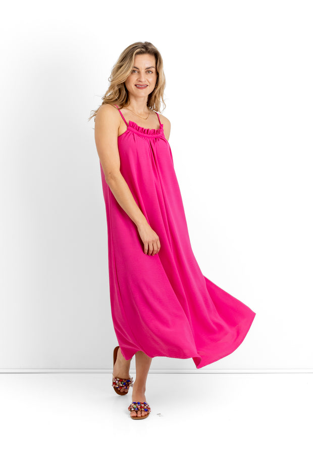 Slick - Paoula Shoe String Dress - Hot Pink