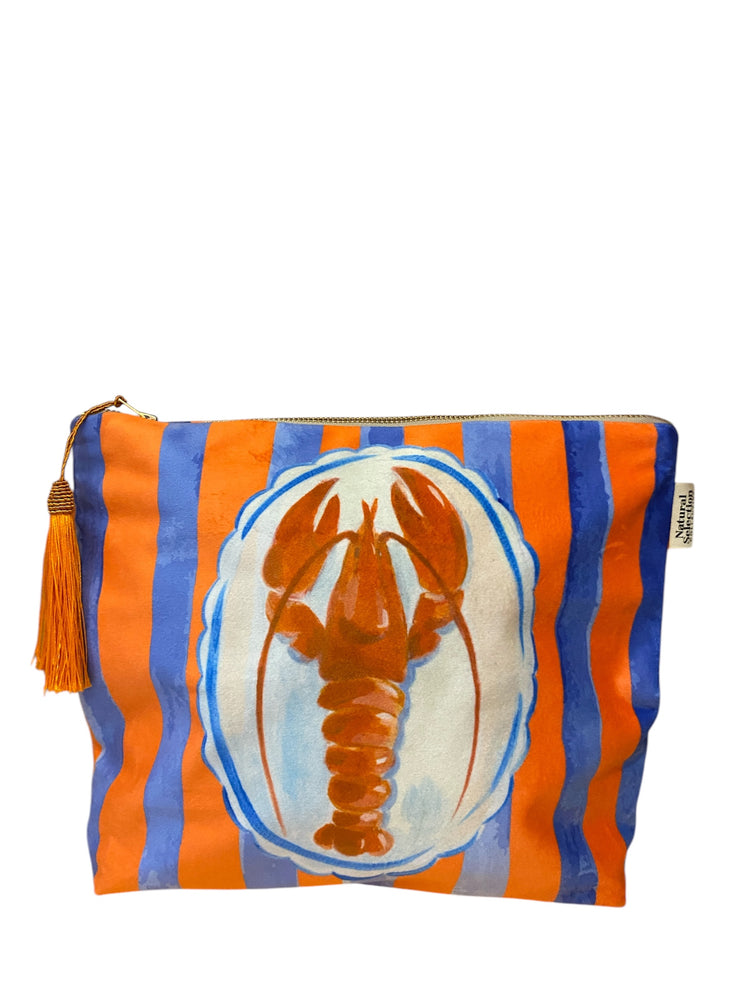 Make up bag - Lobster - Blue and Orange - Elizabeth Summer