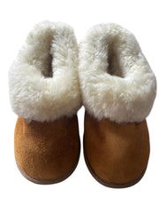 Natural Adult Full Slippers: Personalised Monogram with Stripes