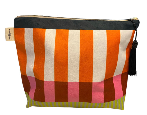 Stripy - Velvet Makeup Bag - Elizabeth Summer