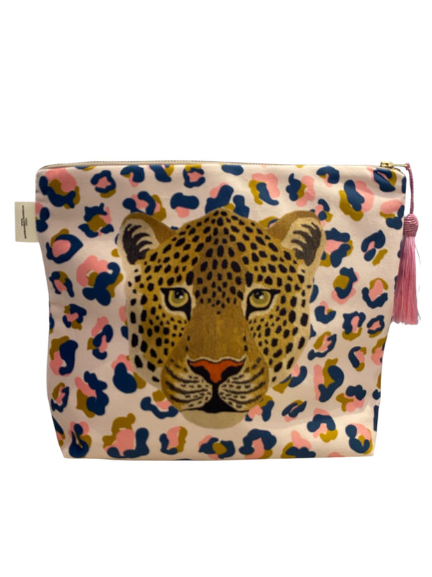 Leopard - Velvet Makeup Bag - Elizabeth Summer
