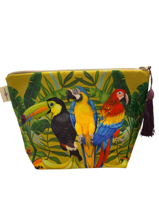 Paradise Birds - Velvet Makeup Bag - Elizabeth Summer