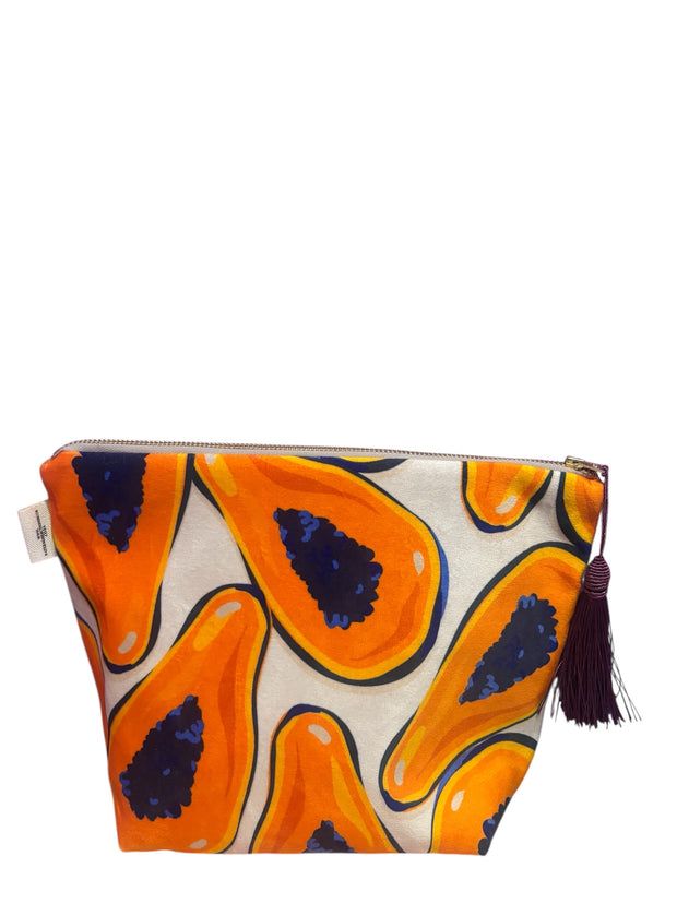 Papaya - Velvet Makeup Bag - Elizabeth Summer