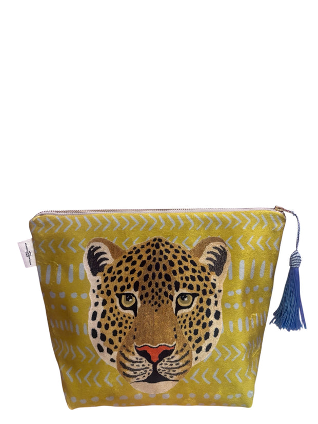 Jungle Leopard  - Velvet Makeup Bag - Elizabeth Summer