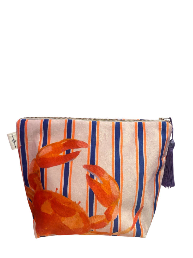 Finca Crab - Velvet Makeup Bag - Elizabeth Summer
