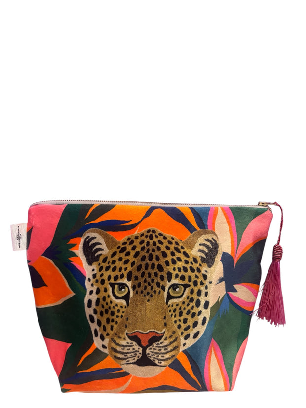 African Leopard - Velvet Makeup Bag - Elizabeth Summer