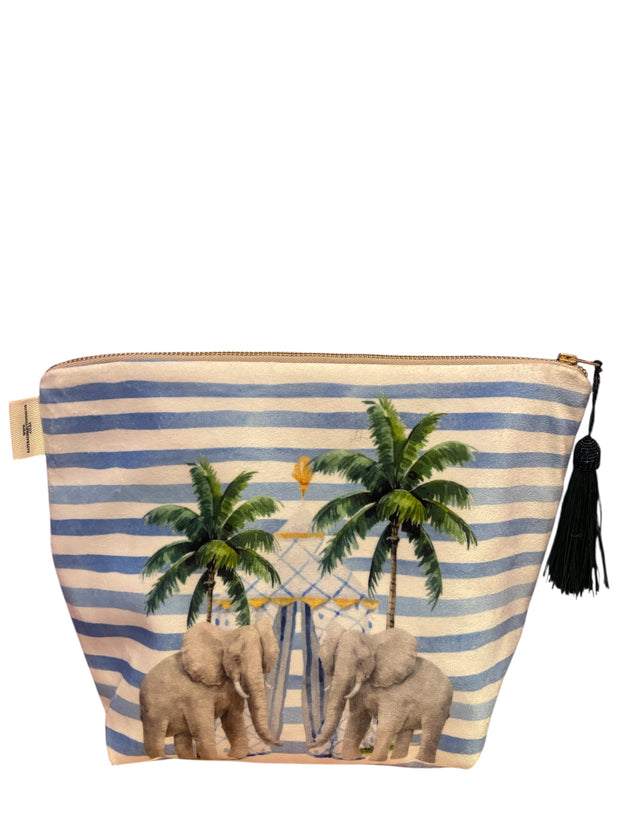 Elephants - Velvet Makeup Bag - Elizabeth Summer