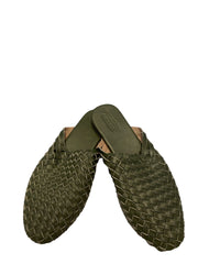 Leather Woven Flat Slides - Elizabeth Summer