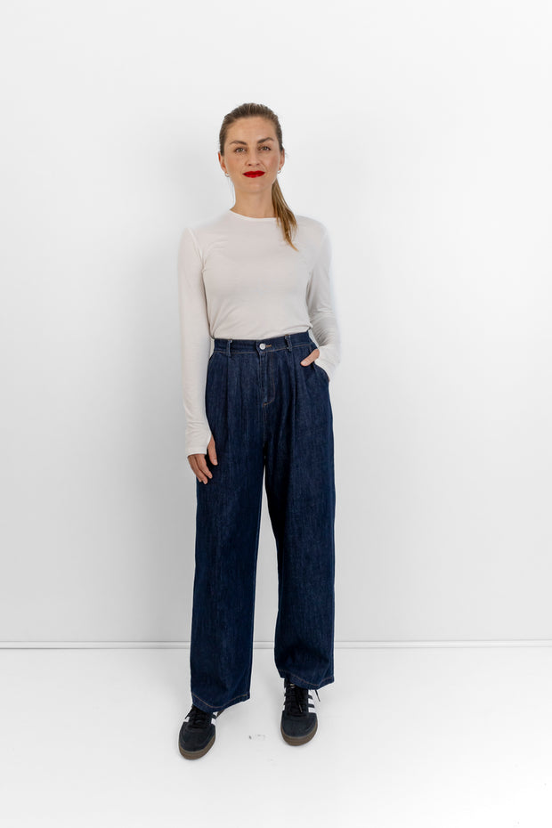 SLICK - Santorini - Dark Denim Wide Leg Jeans