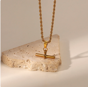 Tarnish Free - Necklace - T Bar - Elizabeth Summer