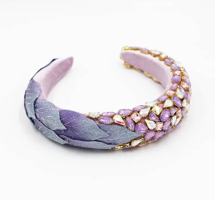 Alice Band - Purple Jewel with Leaf Detail - Elizabeth Summer