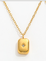 Tarnish Free  - Chain with Rectangle and Star