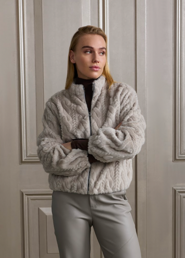 YAYA - Jacket - Short Faux Fur Jacket With Texture