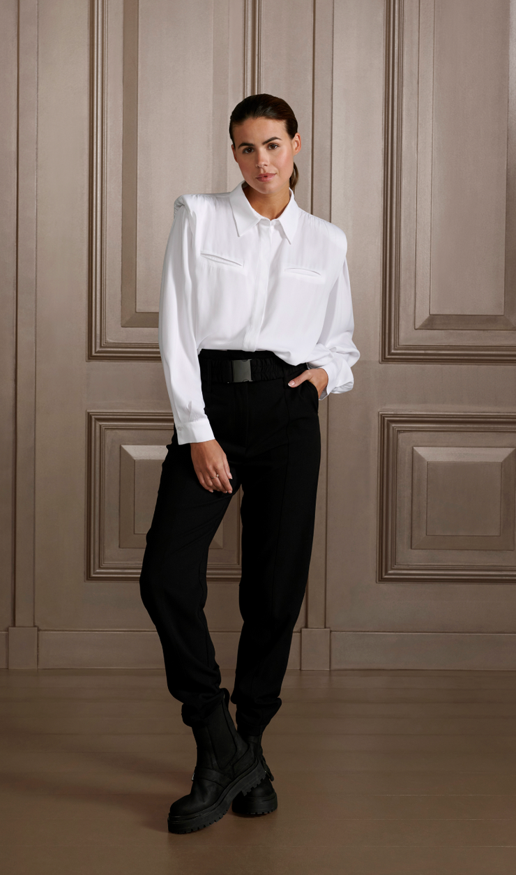 YAYA - Shirt - Blouse with Padded Shoulders - Pure White