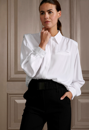 YAYA - Shirt - Blouse with Padded Shoulders - Pure White