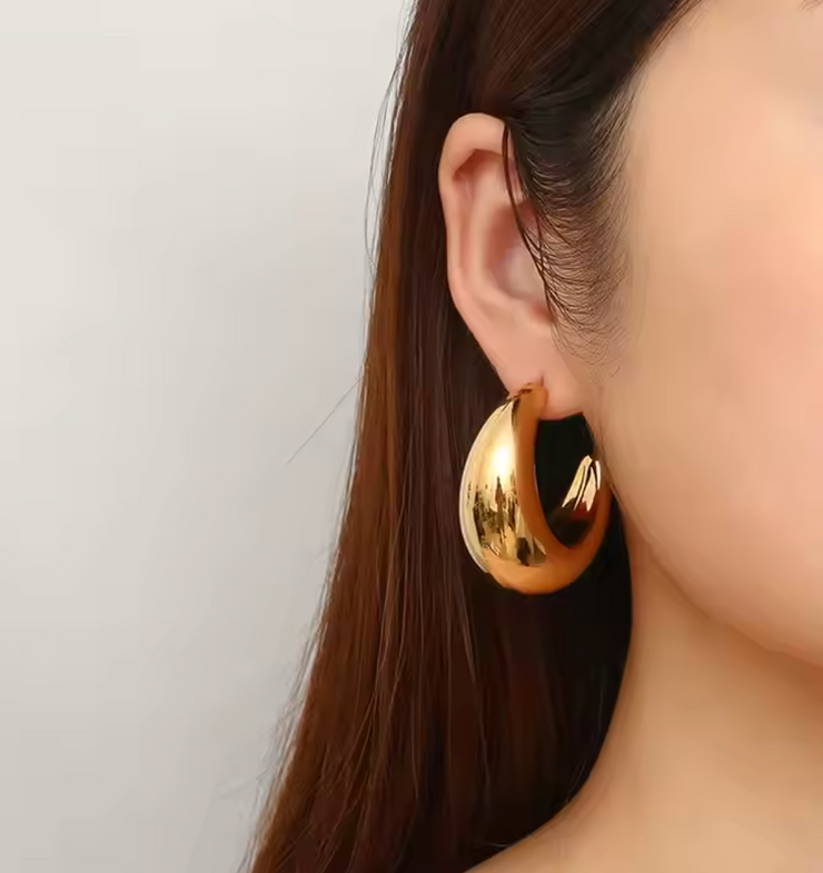 Tarnish Free - Earrings - Big Chunky Hoop