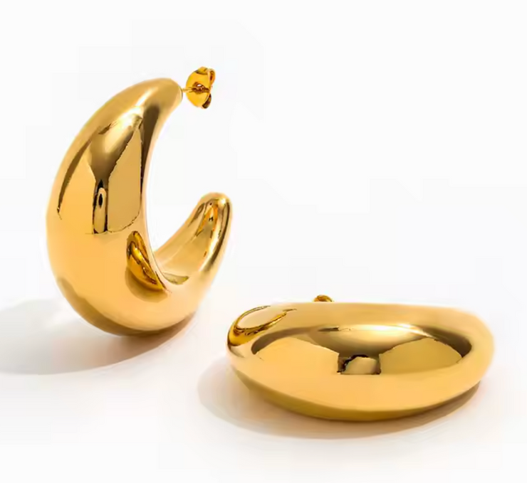 Tarnish Free - Earrings - Big Chunky Hoop