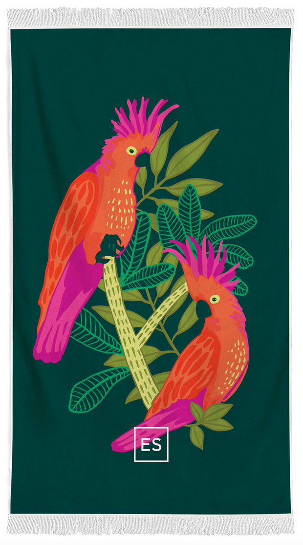 Beach Towel - Cockatoo (Pre-Order) - Elizabeth Summer