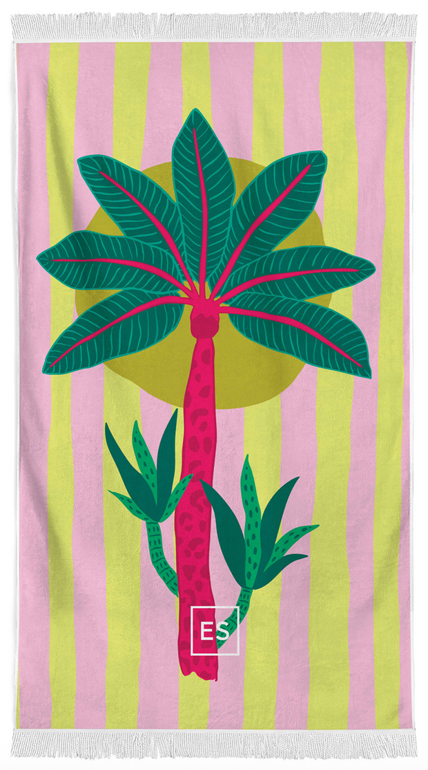 Beach Towel - Palm Tree  - Stripes (Pre-Order) - Elizabeth Summer