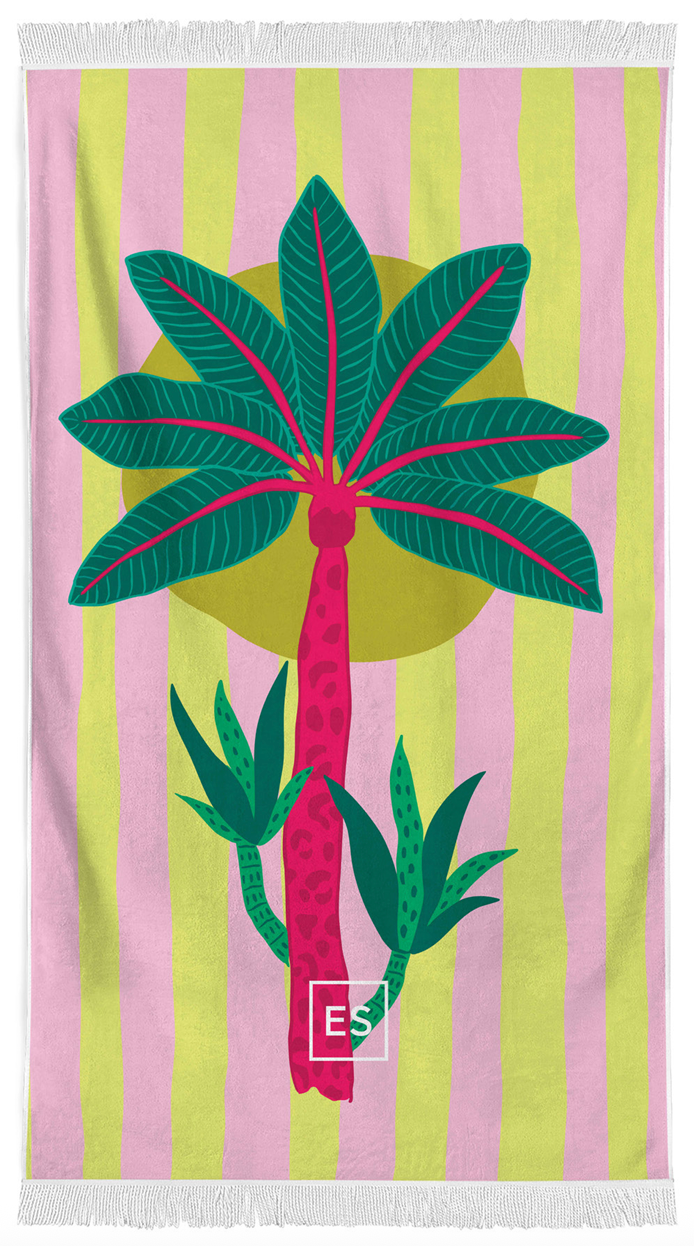 Beach Towel - Palm Tree  - Stripes (Pre-Order) - Elizabeth Summer