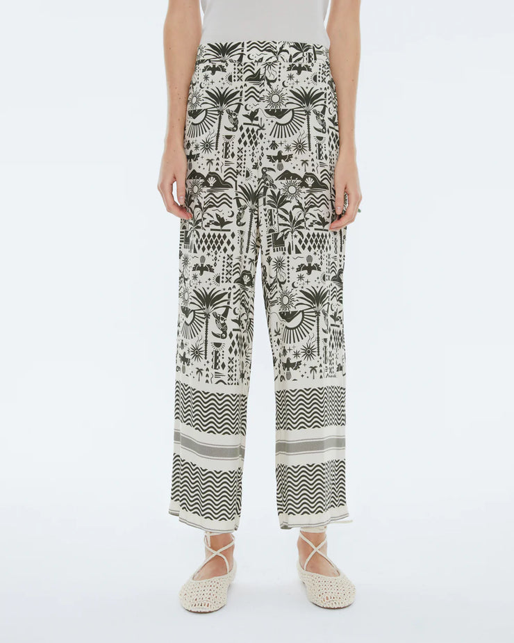 Andam - Pants - Women's printed culottes with elastic waistban - Elizabeth Summer