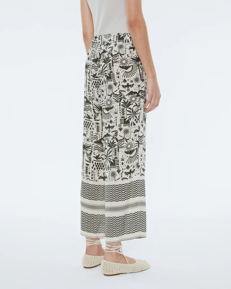 Andam - Pants - Women's printed culottes with elastic waistban - Elizabeth Summer