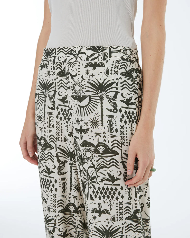 Andam - Pants - Women's printed culottes with elastic waistban - Elizabeth Summer