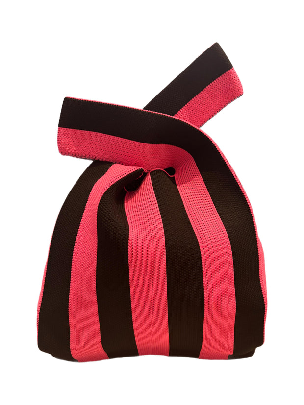 Ibiza Large Bag - Stripe - Black & Pink