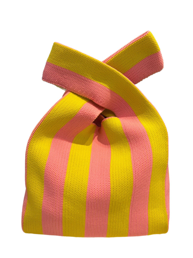 Ibiza Large Bag - Stripe - Lime & Pink