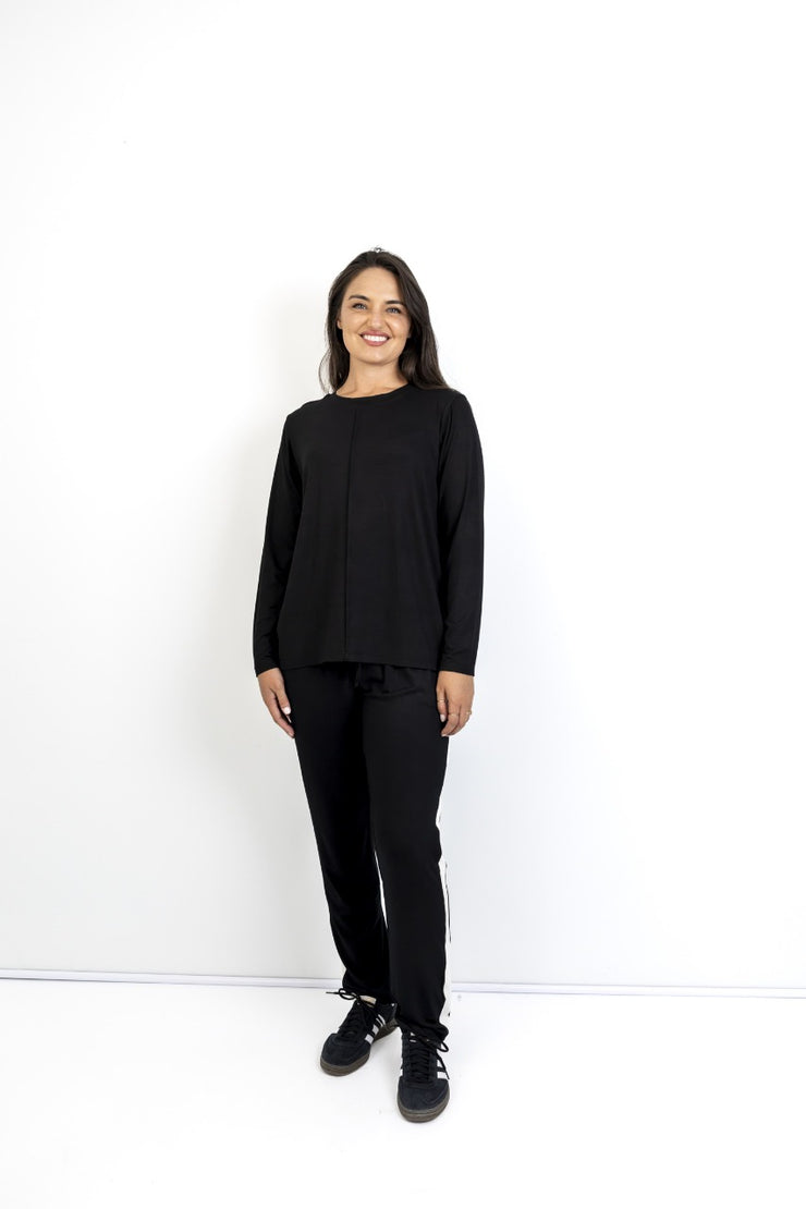 Alicia Tee W centre seam - Black