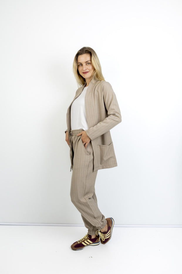 SLICK - Astrid elasticated cuff pant - Stone