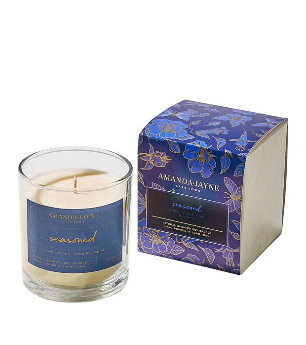 Amanda Jayne - Glass Collection Candle - Seasoned Blue