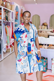 Palme - Dress - Blue Palm & Hearts