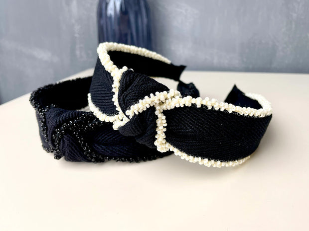 Alice Band - Black Beading - Elizabeth Summer