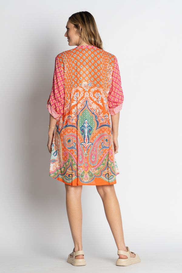 LulaLife - Sarai Button Dress - Flame - Elizabeth Summer