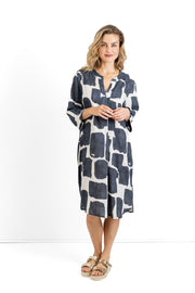 Slick - Sophia Dress - Geo Navy Ink