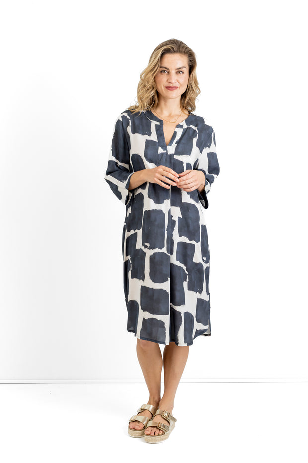 Slick - Sophia Dress - Geo Navy Ink