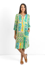 Slick - Sophia Dress - Green Pattern