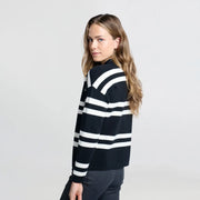 YAYA - Sweater - Block Stripe High Neck - Black