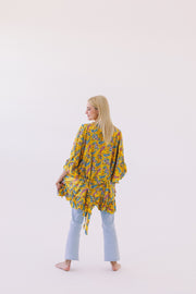 Gown/Kimono - Short - Yellow Paisley - Elizabeth Summer