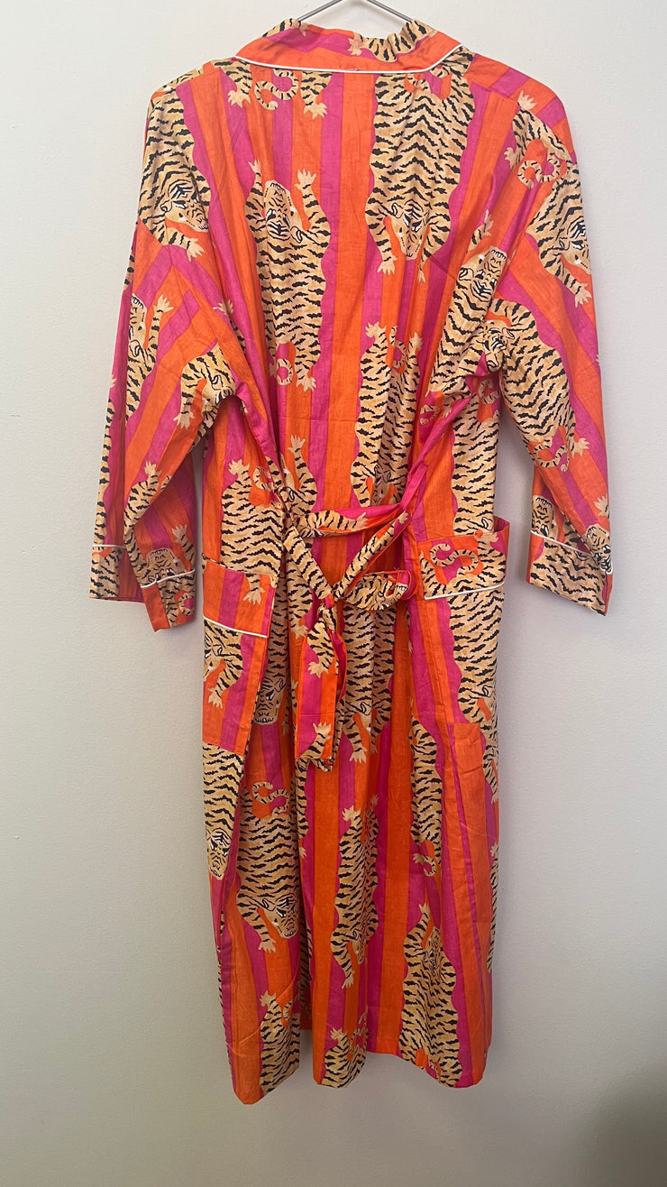 Gown/Kimono - Tigers - Pink and Orange - Elizabeth Summer