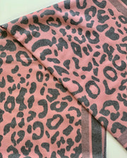Leopard Print Scarf - Pink and Grey - Elizabeth Summer