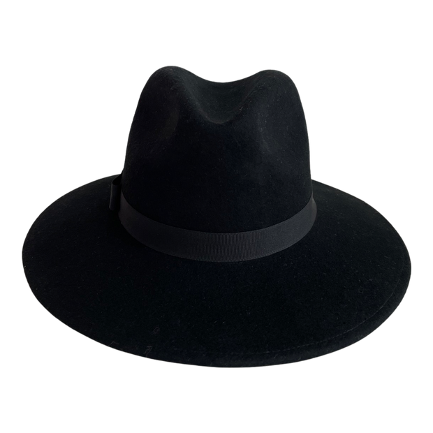 Fedora Wool Hat - Black - Elizabeth Summer