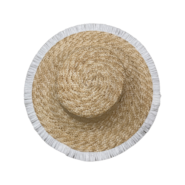 White Fringed hat - Elizabeth Summer