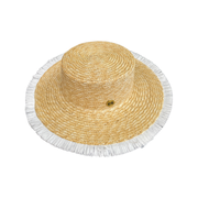 White Fringed hat - Elizabeth Summer